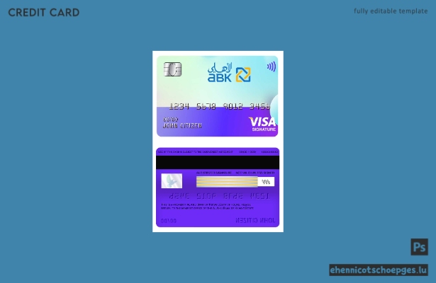 Beispielvorschau der Visa-Signaturkarte der Al-Ahli-Bank von Kuwait (Ägypten, Al-Ahli-Bank von Kuwait)